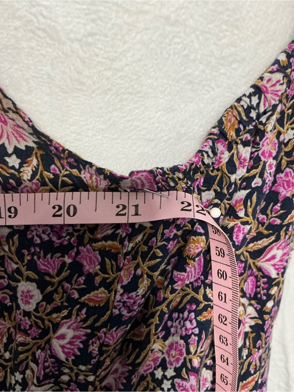 Smocked Floral Pink Maxi Dress with Stretch Waist - Picture 7 of 11